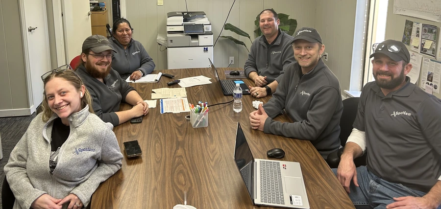 Careers - Spotless Window Cleaning six spotless employees at team meeting