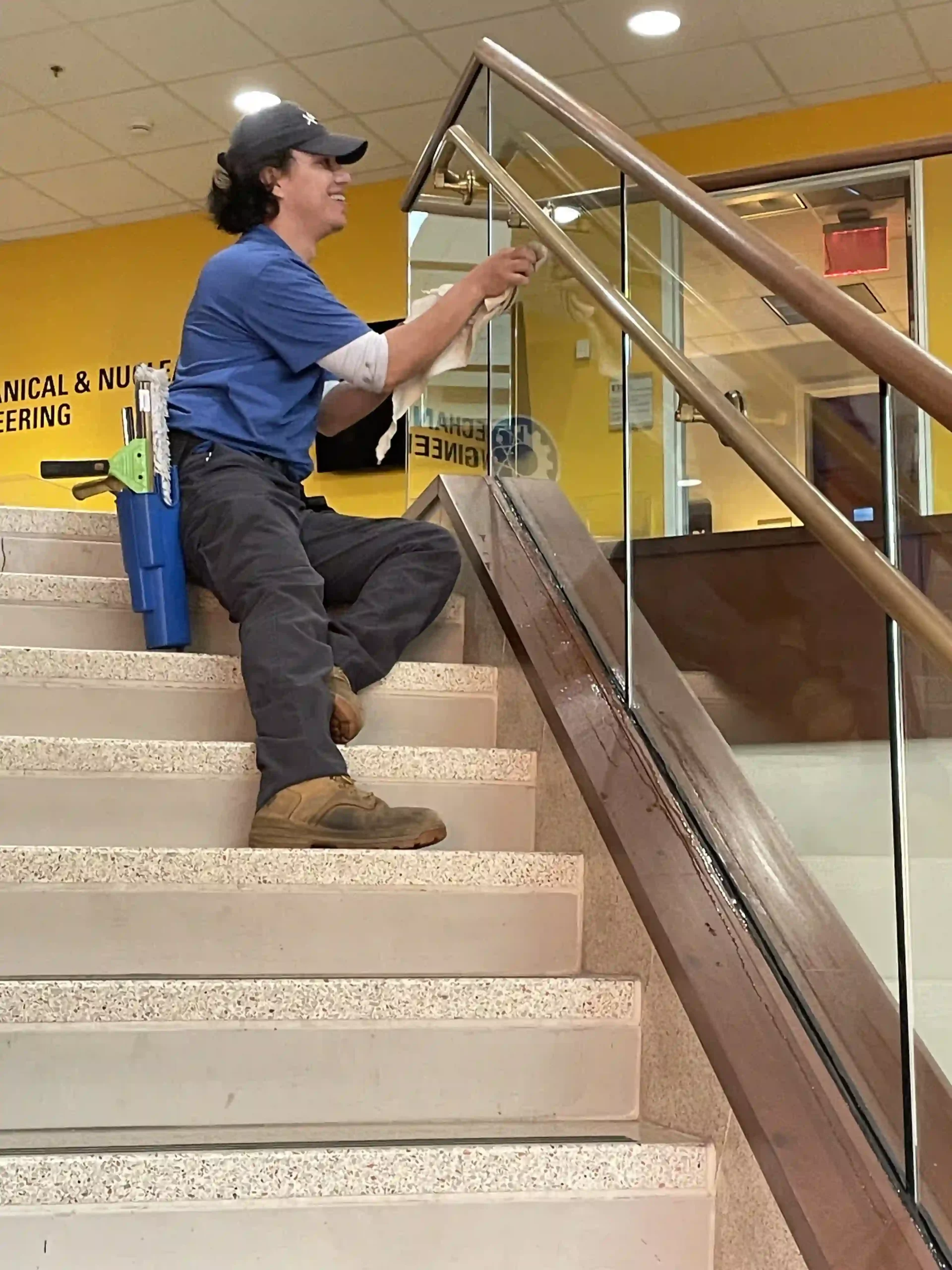 Window stair cleaning